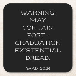 Graduation Party 2025 Grad Slogan Black Simple Rechteckiger Pappuntersetzer