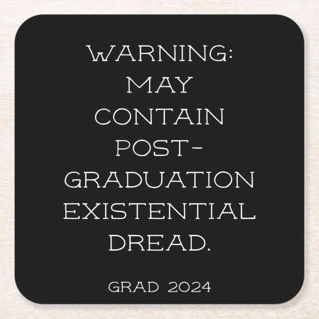 Graduation Party 2025 Grad Slogan Black Simple Rechteckiger Pappuntersetzer (Vorderseite)