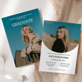 Graduation Party 2 Foto Modernes Grad 2024 Einladung