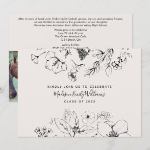 Graduation Party 3 Foto Botanische Schrift Einladung