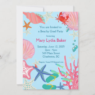 Graduation Party Beach Design mit Anpassung Einladung