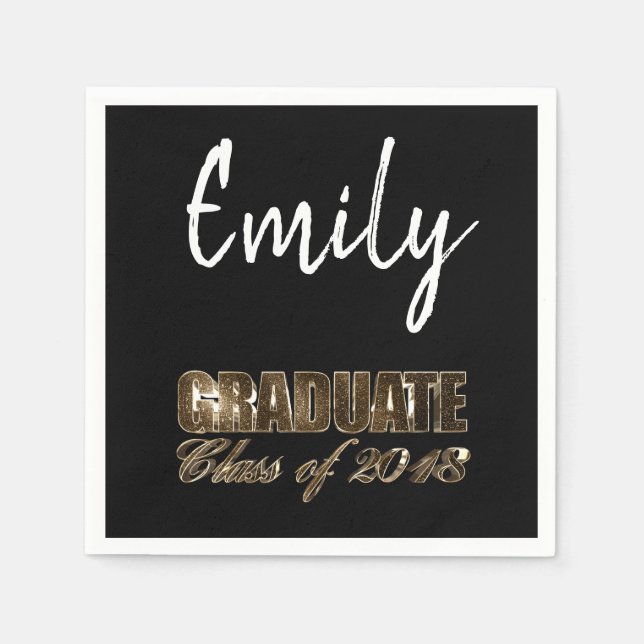 Graduation Party Class of 2018 Add Name Graduate Serviette (Vorderseite)
