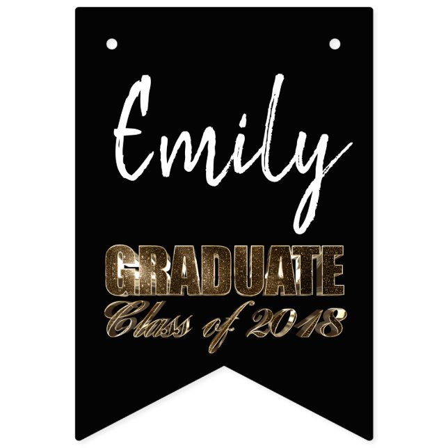 Graduation Party Class of 2018 Add Name Graduate Wimpelkette (Erste Fahne)