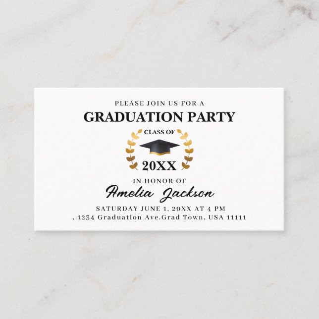 Graduation Party Class of 2023 Insert Card Telefonnummerkarte (Vorderseite)