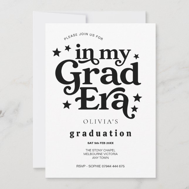 Graduation Party, Class of 2026, Modern Trendy Einladung (Vorderseite)