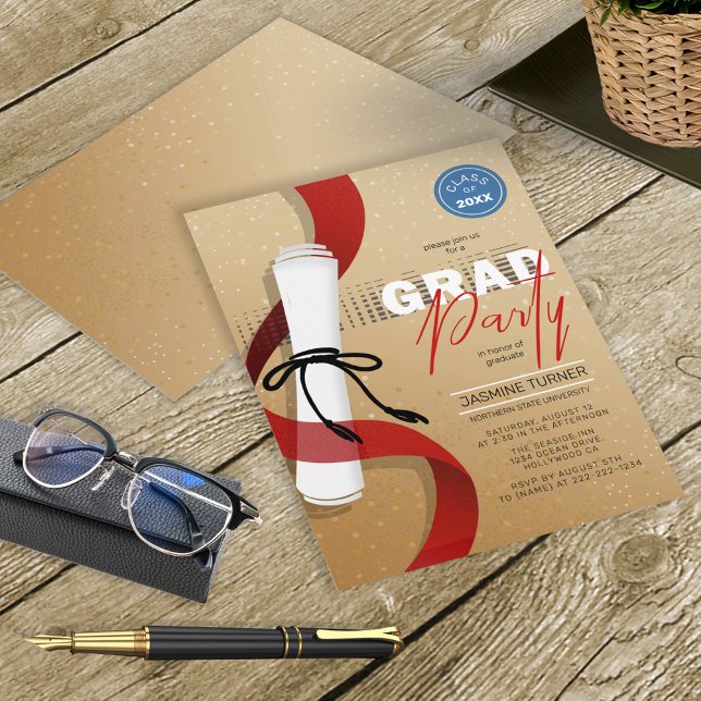 Graduation Party Diploma Scroll ID891 Einladung (Von Creator hochgeladen)