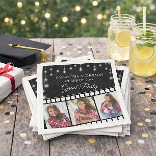 Graduation Party Foto Film Reel Hollywood Star Serviette