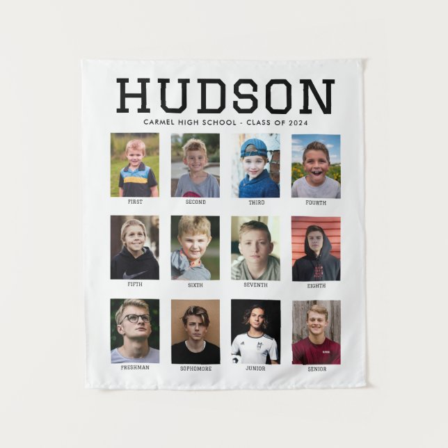 Graduation Party Foto Tapestry Grades 1-12 Wandteppich (Vorderseite)