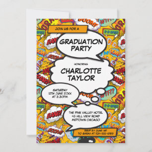 Graduation Party Fun Comic Book Class 2022 Einladung
