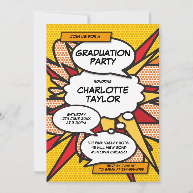 Graduation Party Fun Modern Class of 2022 Einladung (Vorderseite)
