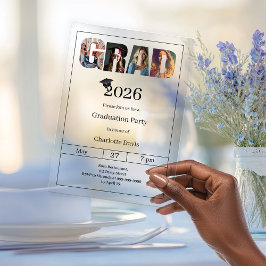 Graduation party grad photo luxury acryleinladungen