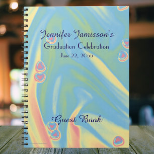 Graduation Party Hearts Guest Book Spiral Notebook Notizblock