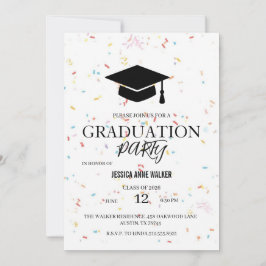 Graduation Party Invitation Elegant Gold Editable Einladung