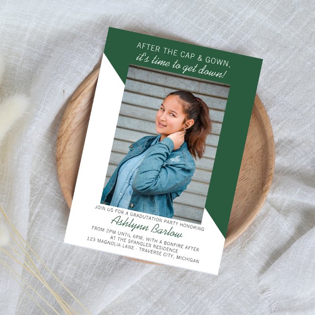Graduation Party Open House 2023 Foto Green Einladung (Von Creator hochgeladen)