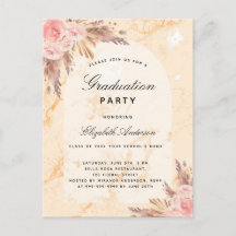 Graduation Party Pampas Gras Marmor Schwarz 2022