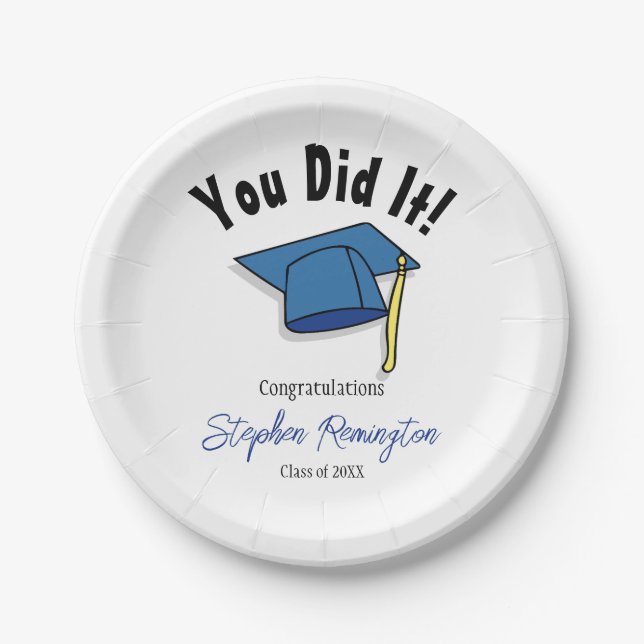 Graduation Party Paper Plate Sie getan! Geschirr Pappteller (Vorderseite)