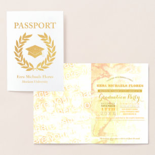 Graduation Party Pass Gold Folie Foil Card Folienkarte