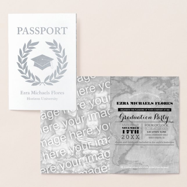 Graduation Party Pass Silberfolie Foil Card Folienkarte (Anzeige)