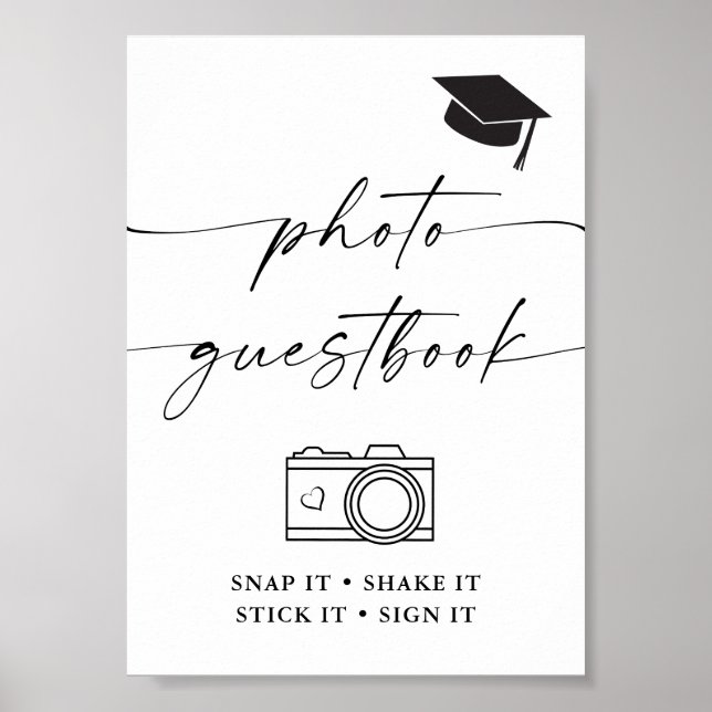 Graduation party photo guestbook snap it, sign it  poster (Vorne)
