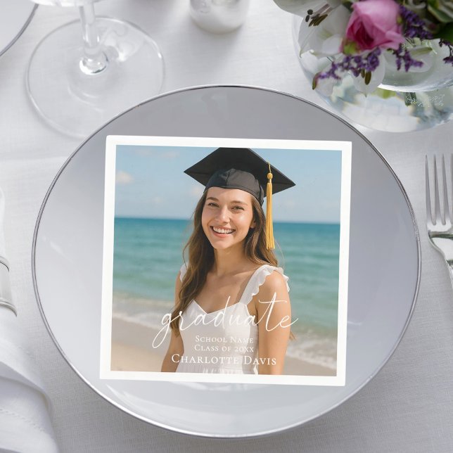 Graduation party photo script luncheon serviette (Von Creator hochgeladen)