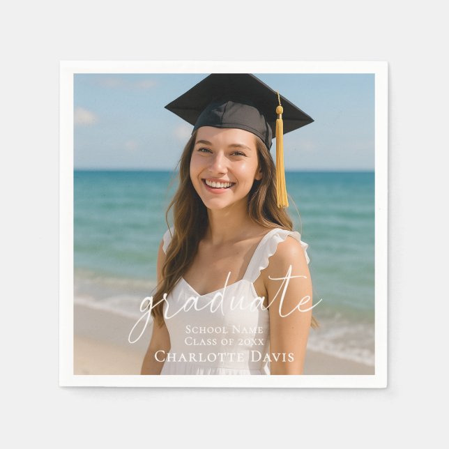 Graduation party photo script  serviette (Vorderseite)