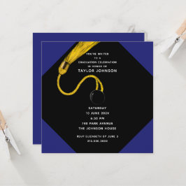 Graduation Party Royal Blue Einladung