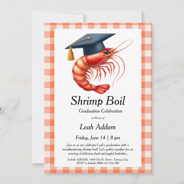 Graduation Party Shrimp Boil Invitation Einladung (Vorderseite)