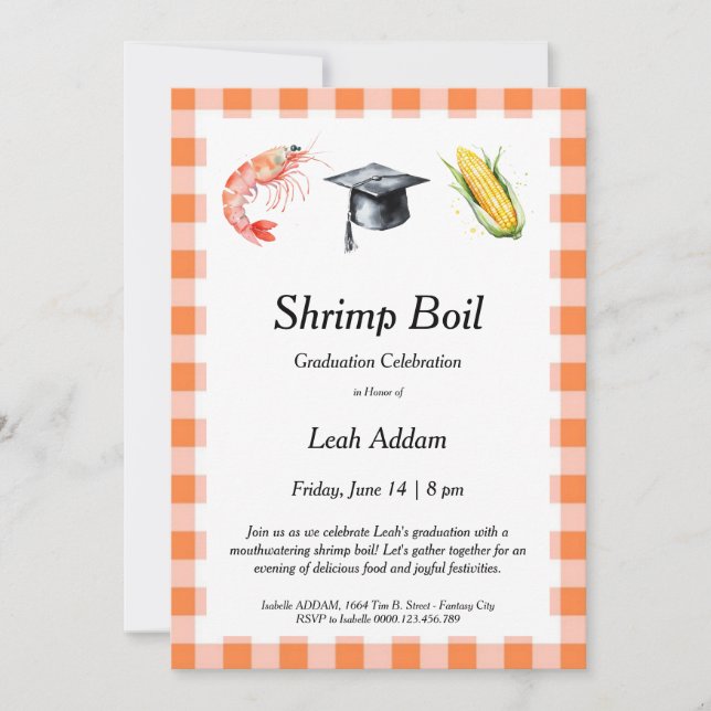 Graduation Party Shrimp Boil Invitation Einladung (Vorderseite)