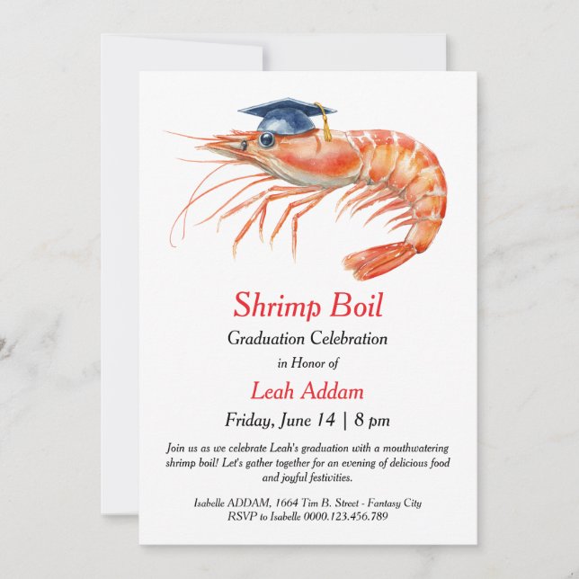 Graduation Party Shrimp Boil Invitation Einladung (Vorderseite)