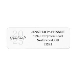 Graduation Party Simple Modern Return Address