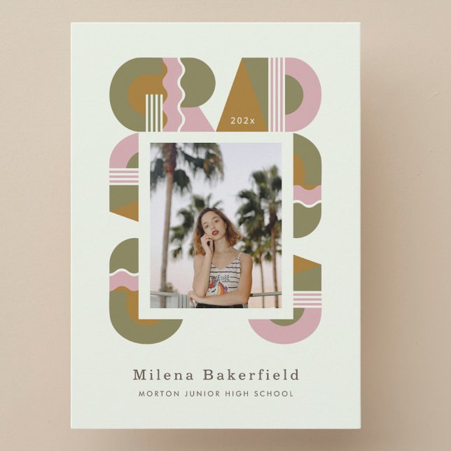 Graduation photo announcement card 2026 retro ankündigung (Von Creator hochgeladen)