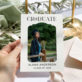 Graduation Photo Announcement Modern Arch Black Ankündigung