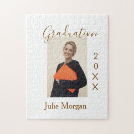 Graduation photo brown golden year 20XX namesimple Puzzle