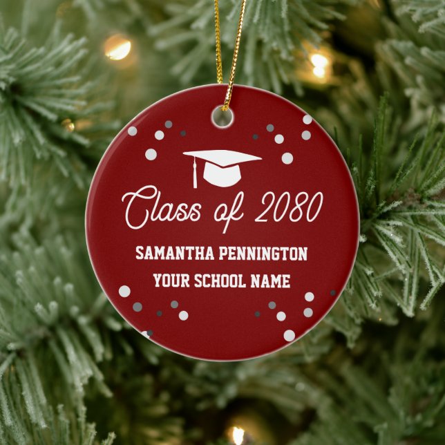 Graduation Photo Christmas Keramik Ornament (Baum)