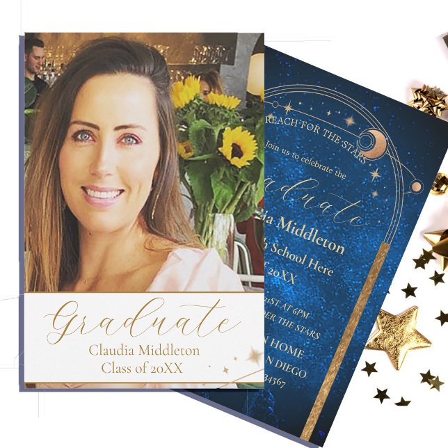 Graduation Photo Evening Stars Party Einladung (Von Creator hochgeladen)