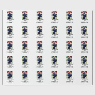 Graduation photo name year class university simple geschenkpapier