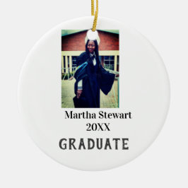 Graduation photo name year class university simple keramik ornament
