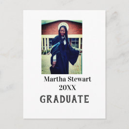 Graduation photo name year class university simple postkarte