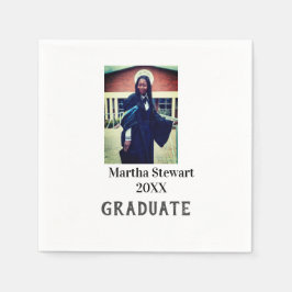 Graduation photo name year class university simple serviette