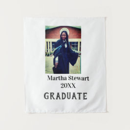 Graduation photo name year class university simple wandteppich