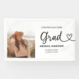 Graduation Photo Script with Heart Banner