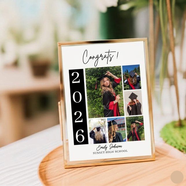 Graduation Photo Tabletop Sign Custom Class 2026 Fotoplatte (Von Creator hochgeladen)