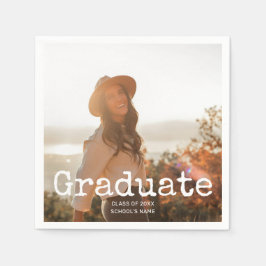 Graduation Photo Vintage Typography Serviette