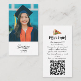Graduation "Pizza Fund" for college Enclosure card Visitenkarte