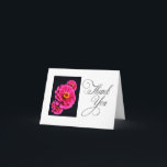 Graduation Thank You card - Zinnia floral Dankeskarte<br><div class="desc">Say "Thank You" to guests at your graduation celebration and for any gift they gave you. The photo of three beautiful Zinnias grace the front of the card along with a distinctive Thank You type. The inside text is easily changed with the template. The "Signature" can be removed if you...</div>