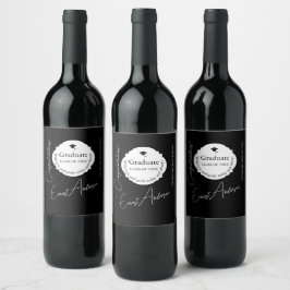 Graduation Wine Label Elegant Custom Keepsake Weinetikett