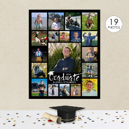 Graduationspartei 19 Foto Display Brush Typografie Poster