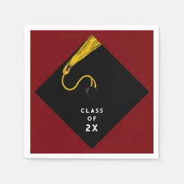 Graduationspartei 2025 Maroon Napkins Serviette