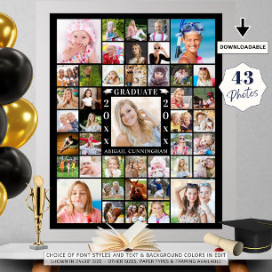 Graduationspartei 43 FotoCollage Personalisiert Poster