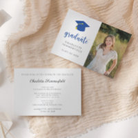 Graduationspartei Blue Gold Cap Tassel Einladung